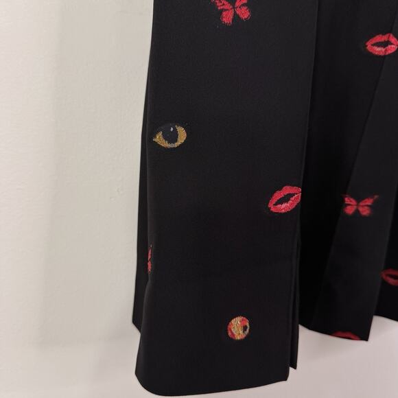 Alexander McQueen Black Embroidered Skirt Size IT 44 Pleated NWT Avant Garde - Picture 5 of 13